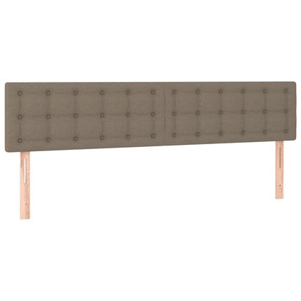 sengegavl med LED-lys 200x5x78/88 cm stof gråbrun