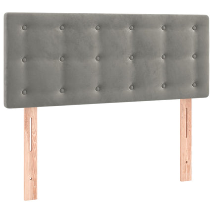 sengegavl med LED-lys 80x5x78/88 cm velour lysegrå