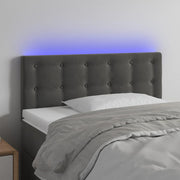 sengegavl med LED-lys 80x5x78/88 cm velour mørkegrå
