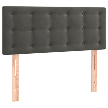 sengegavl med LED-lys 90x5x78/88 cm fløjl mørkegrå