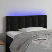 sengegavl med LED-lys 100x5x78/88 cm fløjl sort