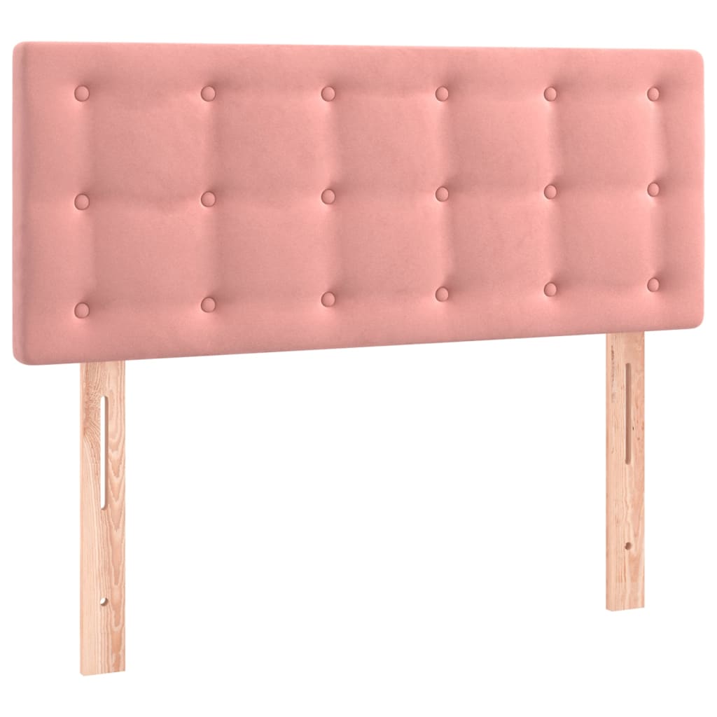 sengegavl med LED-lys 100x5x78/88 cm fløjl lyserød