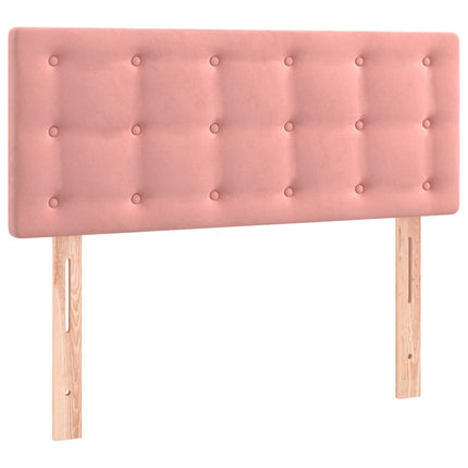 sengegavl med LED-lys 100x5x78/88 cm fløjl lyserød