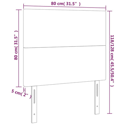sengegavl med LED-lys 80x5x118/128 cm stof sort