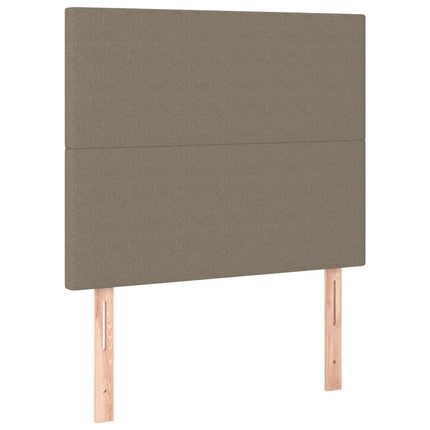 sengegavl med LED-lys 80x5x118/128 cm stof gråbrun