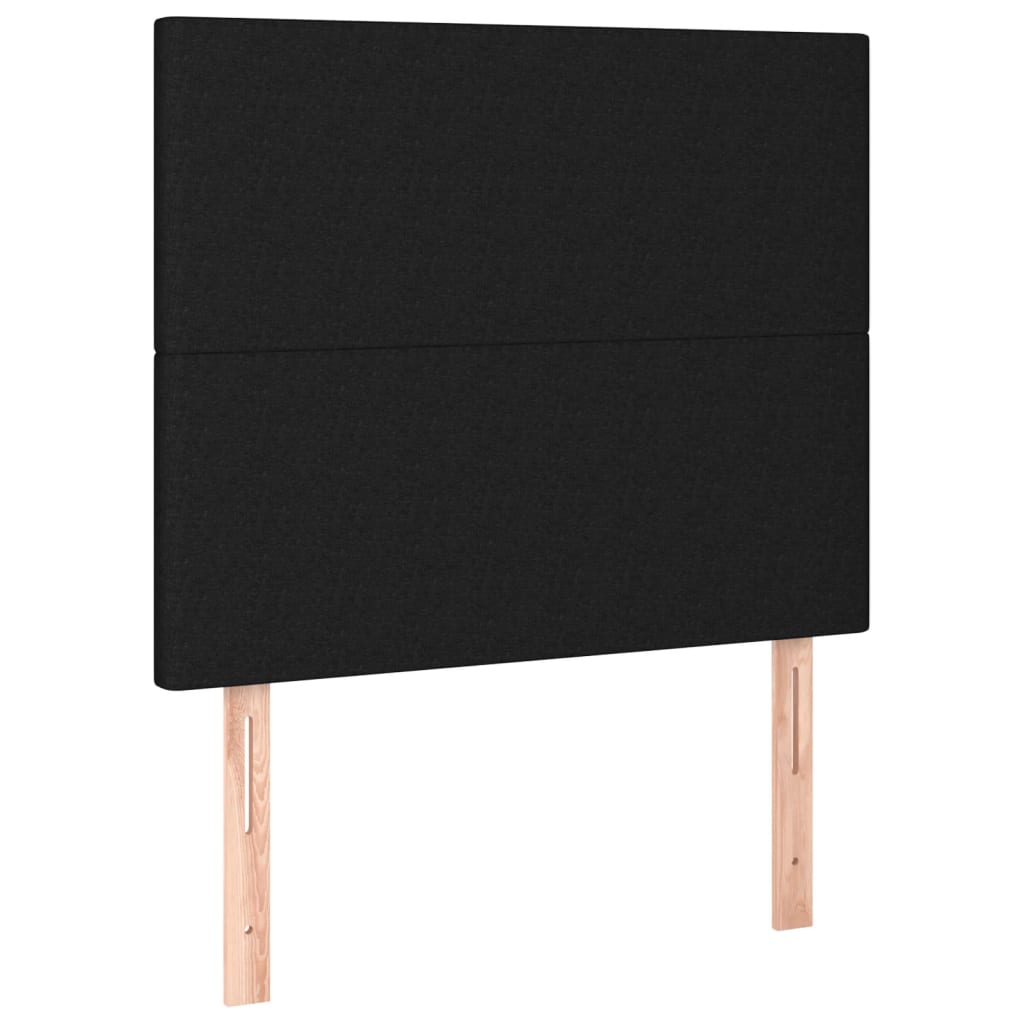 sengegavl med LED-lys 90x5x118/128 cm stof sort