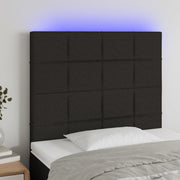 sengegavl med LED-lys 90x5x118/128 cm stof sort