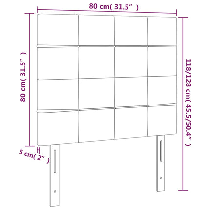 sengegavl med LED-lys 80x5x118/128 cm fløjl sort