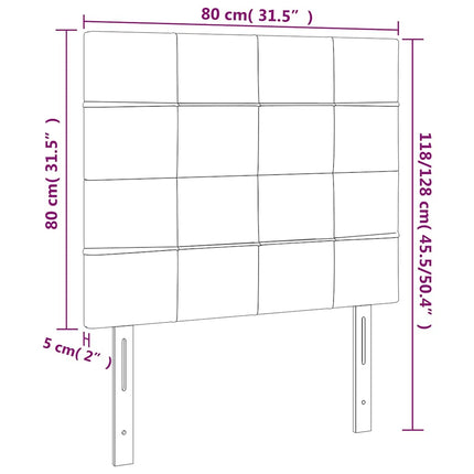 sengegavl med LED-lys 80x5x118/128 cm fløjl mørkegrøn