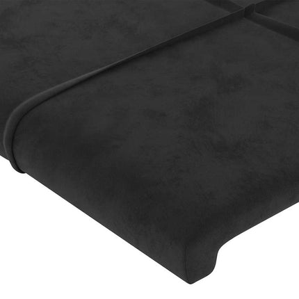 sengegavl med LED-lys 90x5x118/128 cm fløjl sort