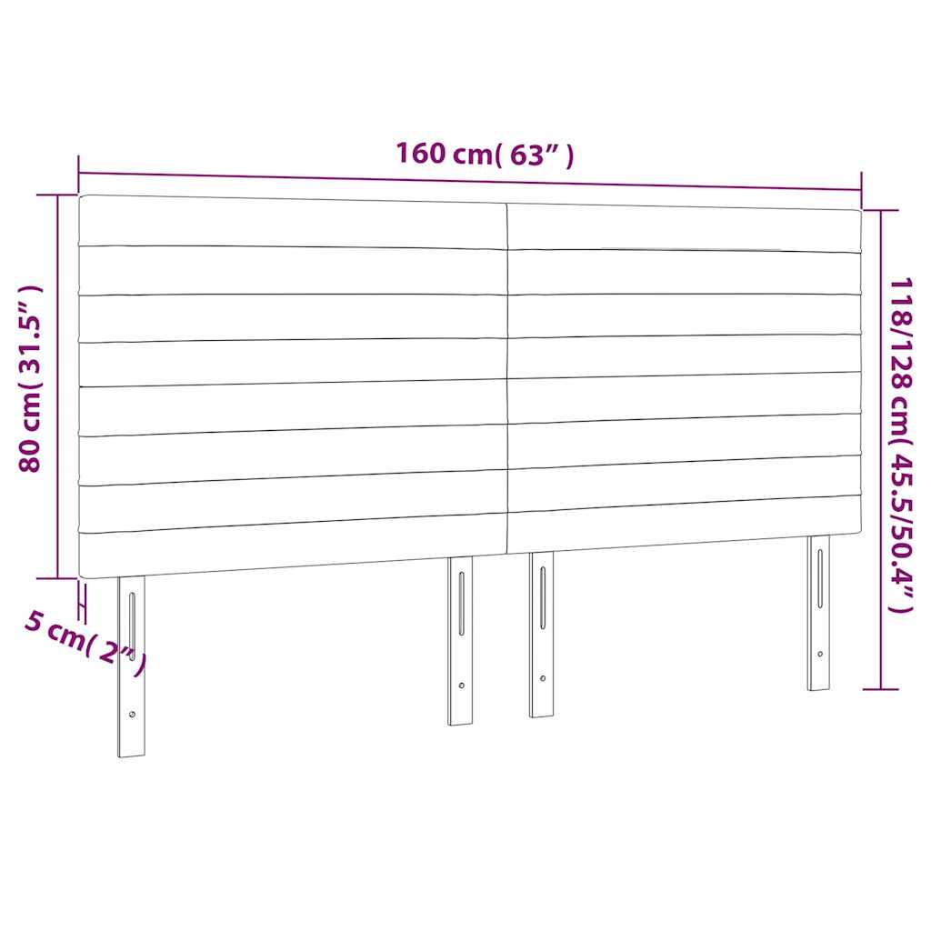 sengegavl med LED-lys 160x5x118/128 cm fløjl mørkegrøn