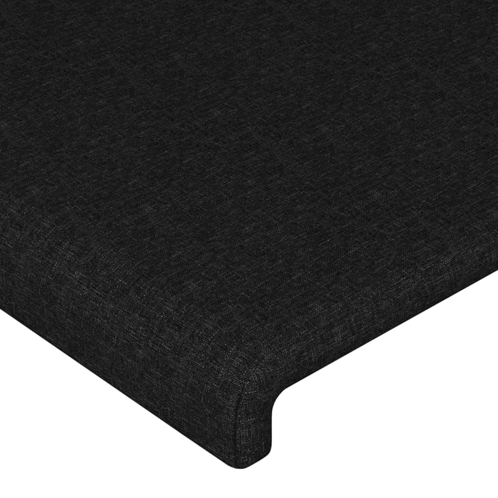 sengegavl med LED-lys 83x16x78/88 cm stof sort