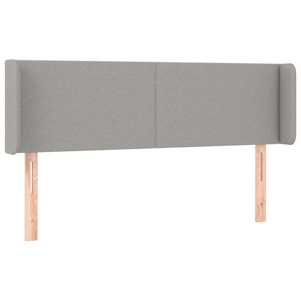 sengegavl med LED-lys 147x16x78/88 cm stof lysegrå