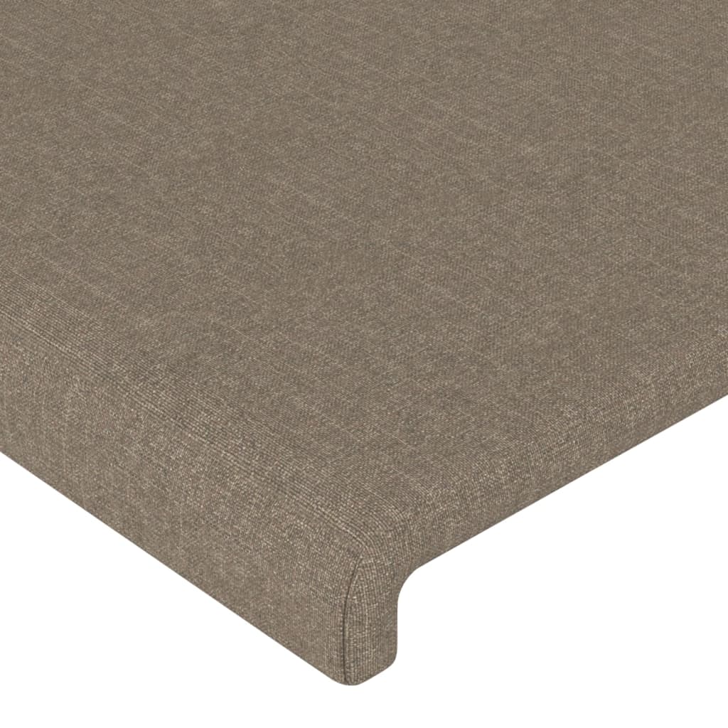 sengegavl med LED-lys 147x16x78/88 cm stof gråbrun