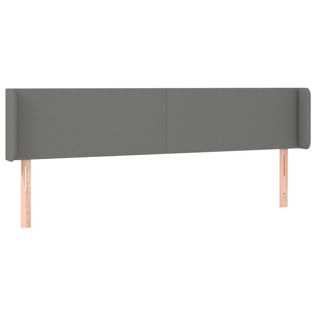 sengegavl med LED-lys 163x16x78/88 cm stof mørkegrå