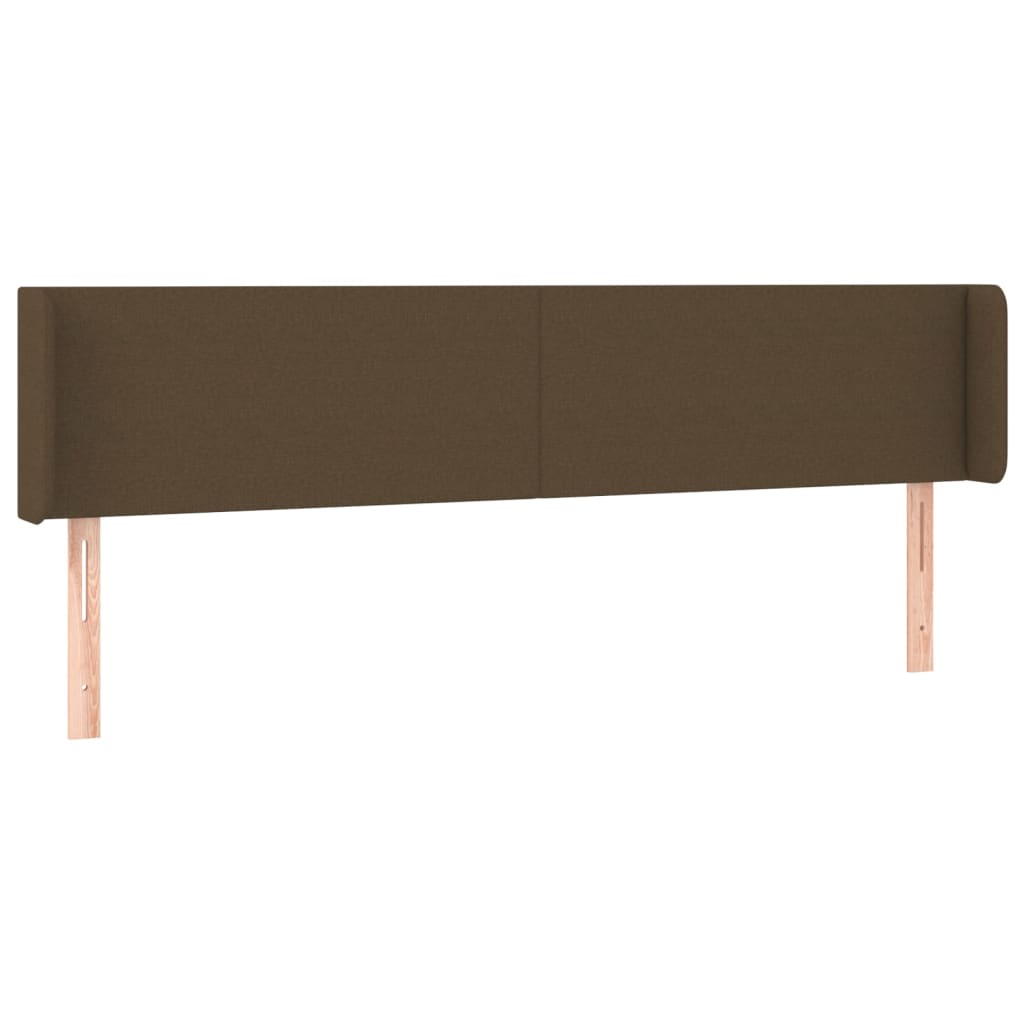 sengegavl med LED-lys 163x16x78/88 cm stof mørkebrun