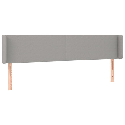 sengegavl med LED-lys 203x16x78/88 cm stof lysegrå