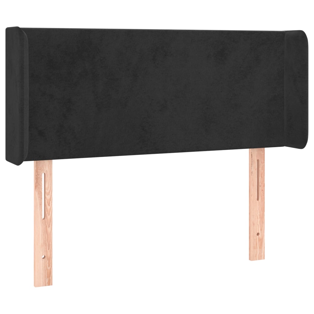 sengegavl med LED-lys 93x16x78/88 cm fløjl sort