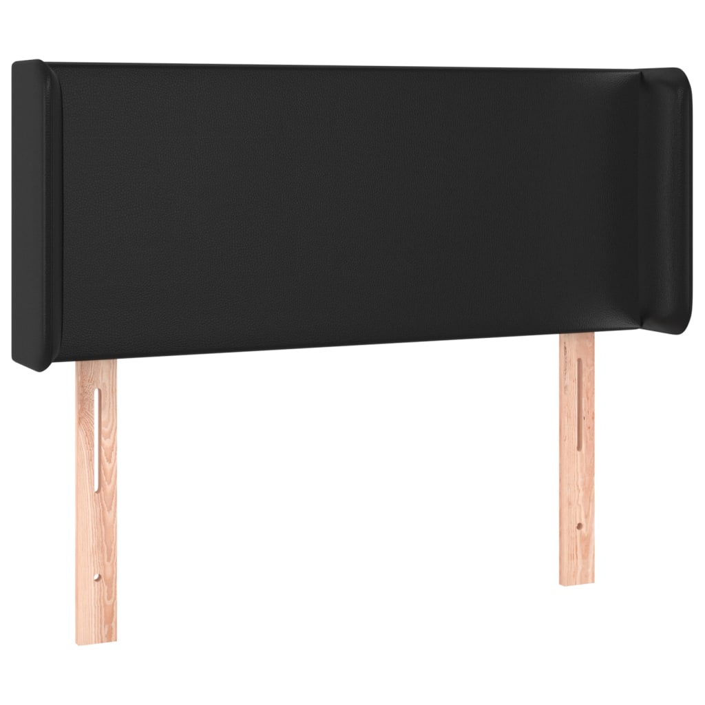 sengegavl med LED-lys 83x16x78/88 cm kunstlæder sort