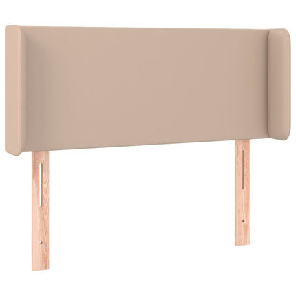 sengegavl med LED-lys 83x16x78/88cm kunstlæder cappuccinofarvet