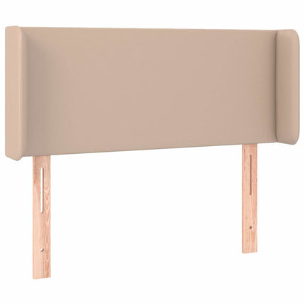 sengegavl med LED-lys 93x16x78/88cm kunstlæder cappuccinofarvet