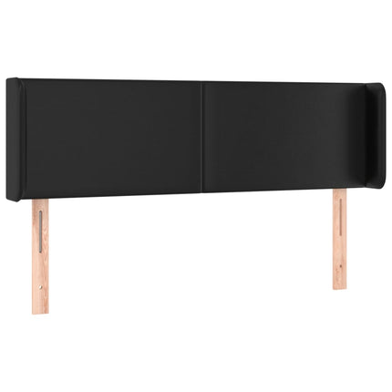 sengegavl med LED-lys 147x16x78/88 cm kunstlæder sort