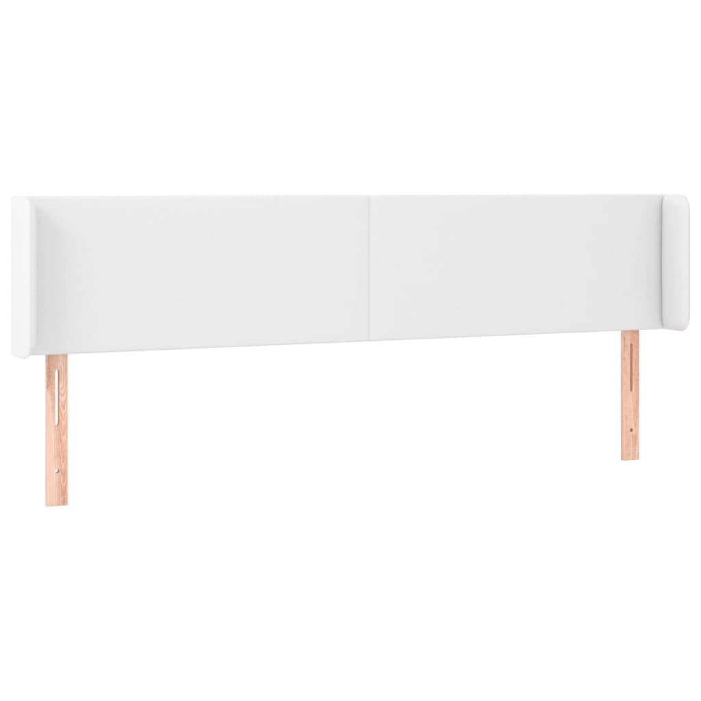 sengegavl med LED-lys 163x16x78/88 cm kunstlæder hvid