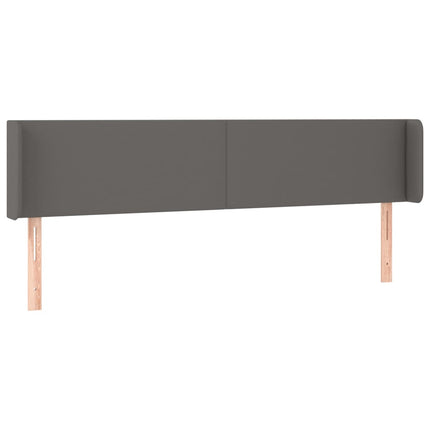 sengegavl med LED-lys 163x16x78/88 cm kunstlæder grå