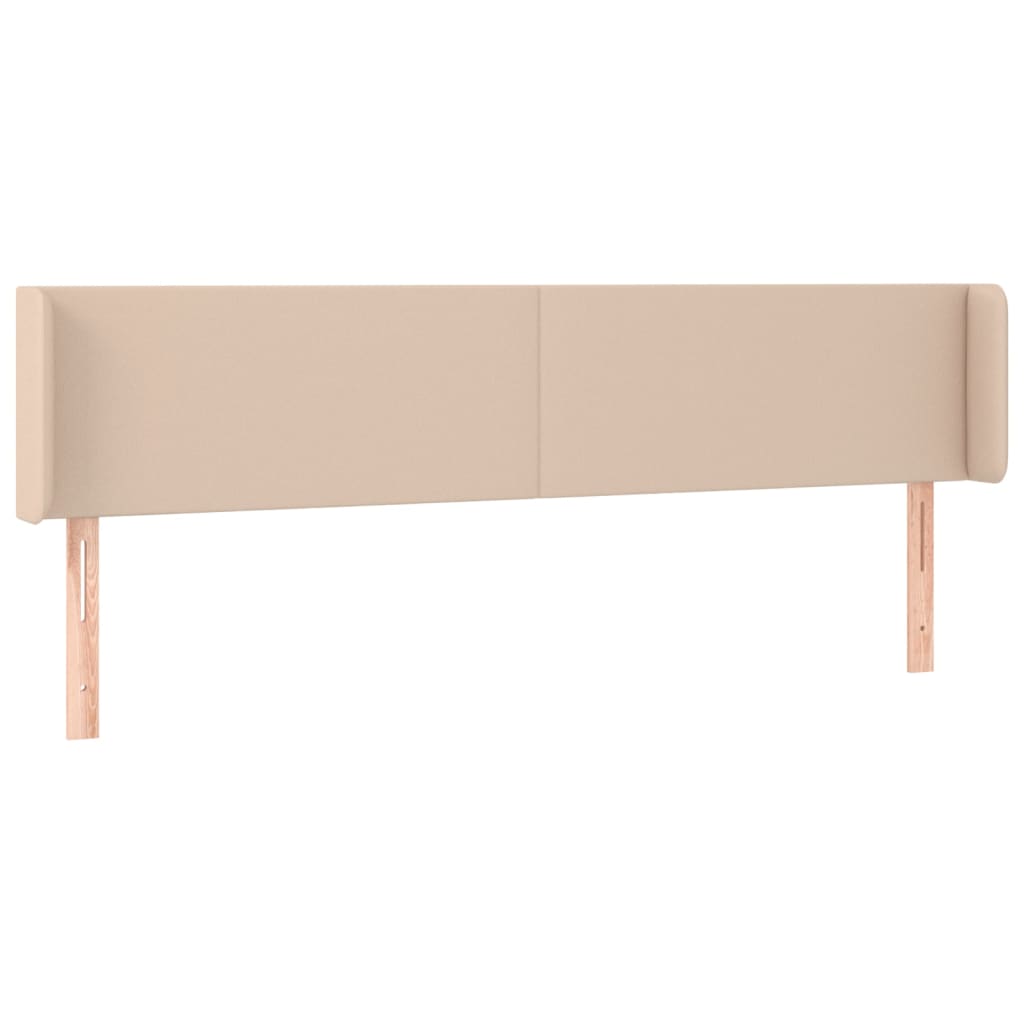 sengegavl med LED-lys 183x16x78/88cm kunstlæder cappuccino