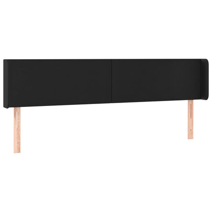 sengegavl med LED-lys 203x16x78/88 cm kunstlæder sort