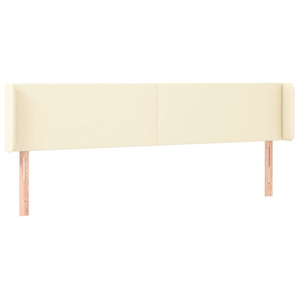 sengegavl med LED-lys 203x16x78/88 cm kunstlæder cremefarvet