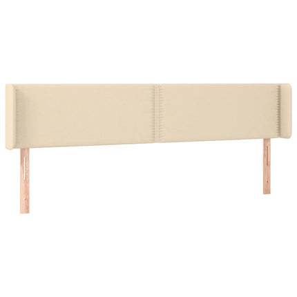 sengegavl med LED-lys 183x16x78/88 cm stof cremefarvet