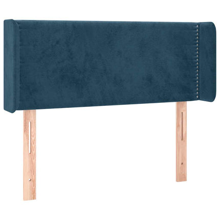 sengegavl med LED-lys 103x16x78/88 cm fløjl mørkeblå