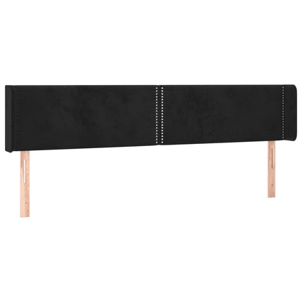 sengegavl med LED-lys 203x16x78/88 cm fløjl sort