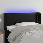 sengegavl med LED-lys 83x16x78/88 cm kunstlæder sort