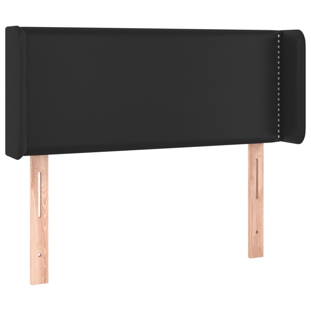 sengegavl med LED-lys 93x16x78/88 cm kunstlæder sort