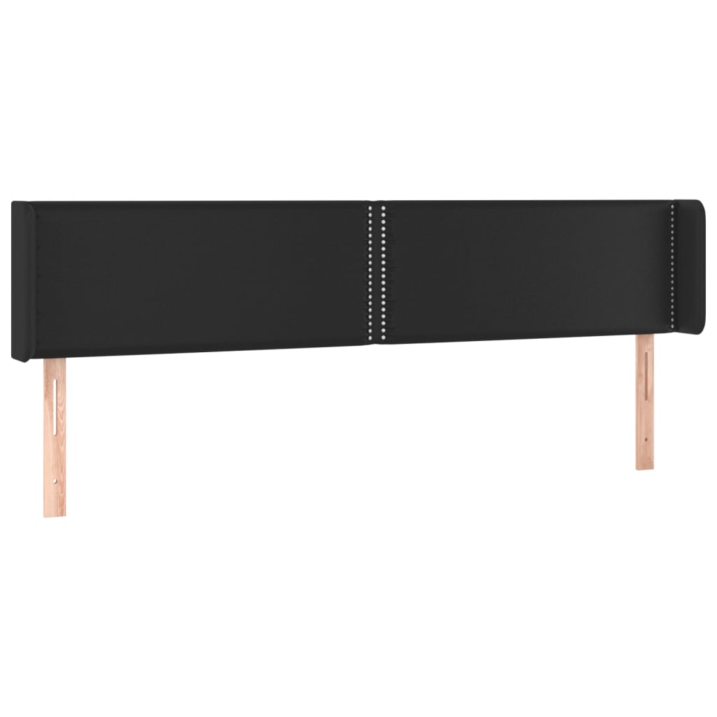 sengegavl med LED-lys 203x16x78/88 cm kunstlæder sort
