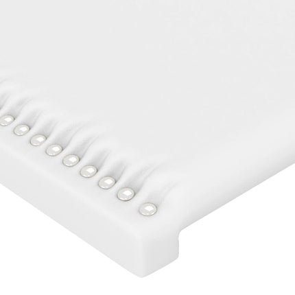sengegavl med LED-lys 203x16x78/88 cm kunstlæder hvid