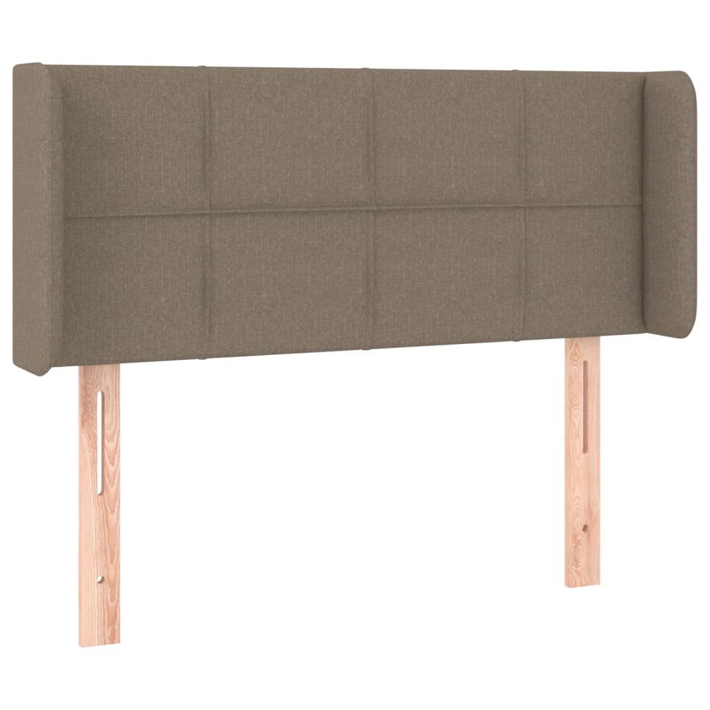 sengegavl med LED-lys 93x16x78/88 cm stof gråbrun