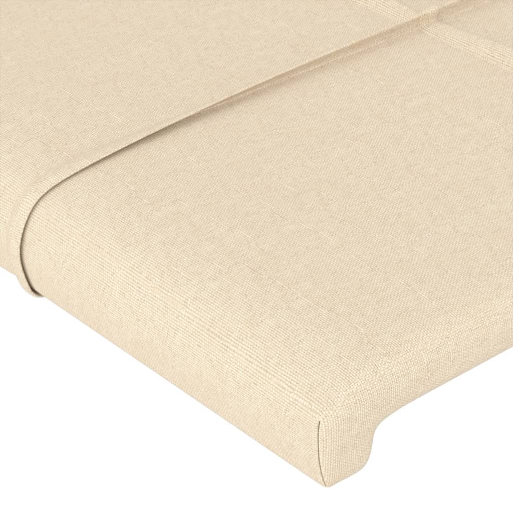 sengegavl med LED-lys 103x16x78/88 cm stof cremefarvet