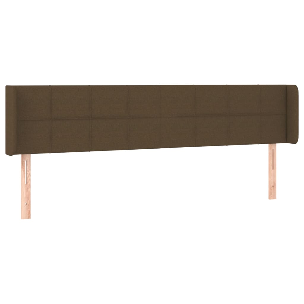 sengegavl med LED-lys 203x16x78/88 cm stof mørkebrun