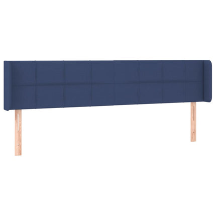 sengegavl med LED-lys 203x16x78/88 cm stof blå