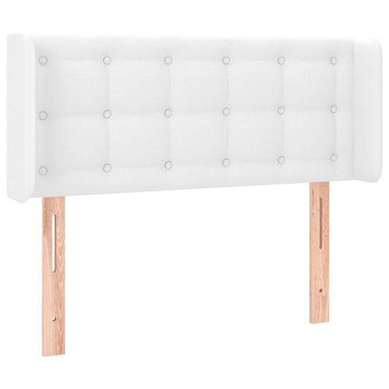 sengegavl med LED-lys 93x16x78/88 cm kunstlæder hvid