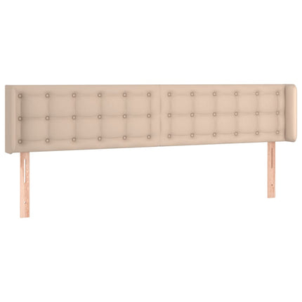 sengegavl med LED-lys 183x16x78/88cm kunstlæder cappuccino