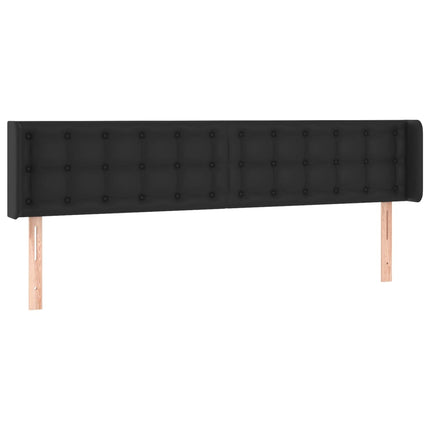 sengegavl med LED-lys 203x16x78/88 cm kunstlæder sort