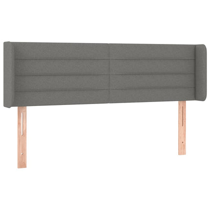 sengegavl med LED-lys 147x16x78/88 cm stof mørkegrå