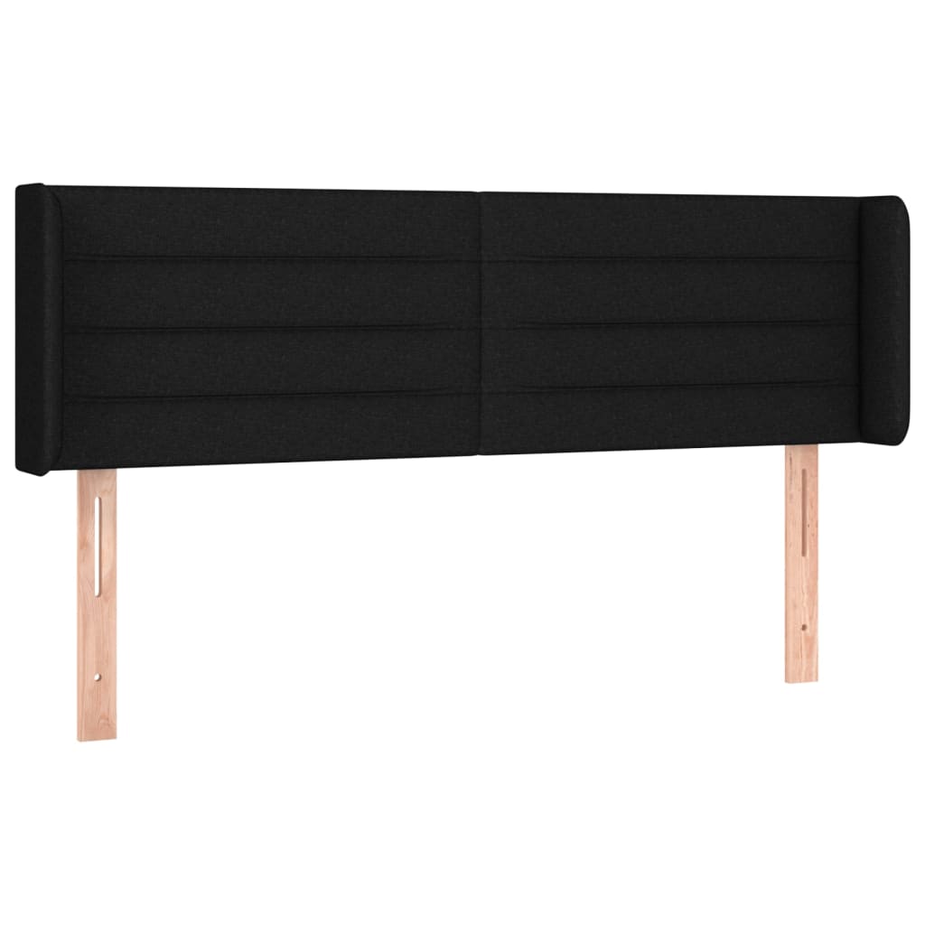 sengegavl med LED-lys 147x16x78/88 cm stof sort