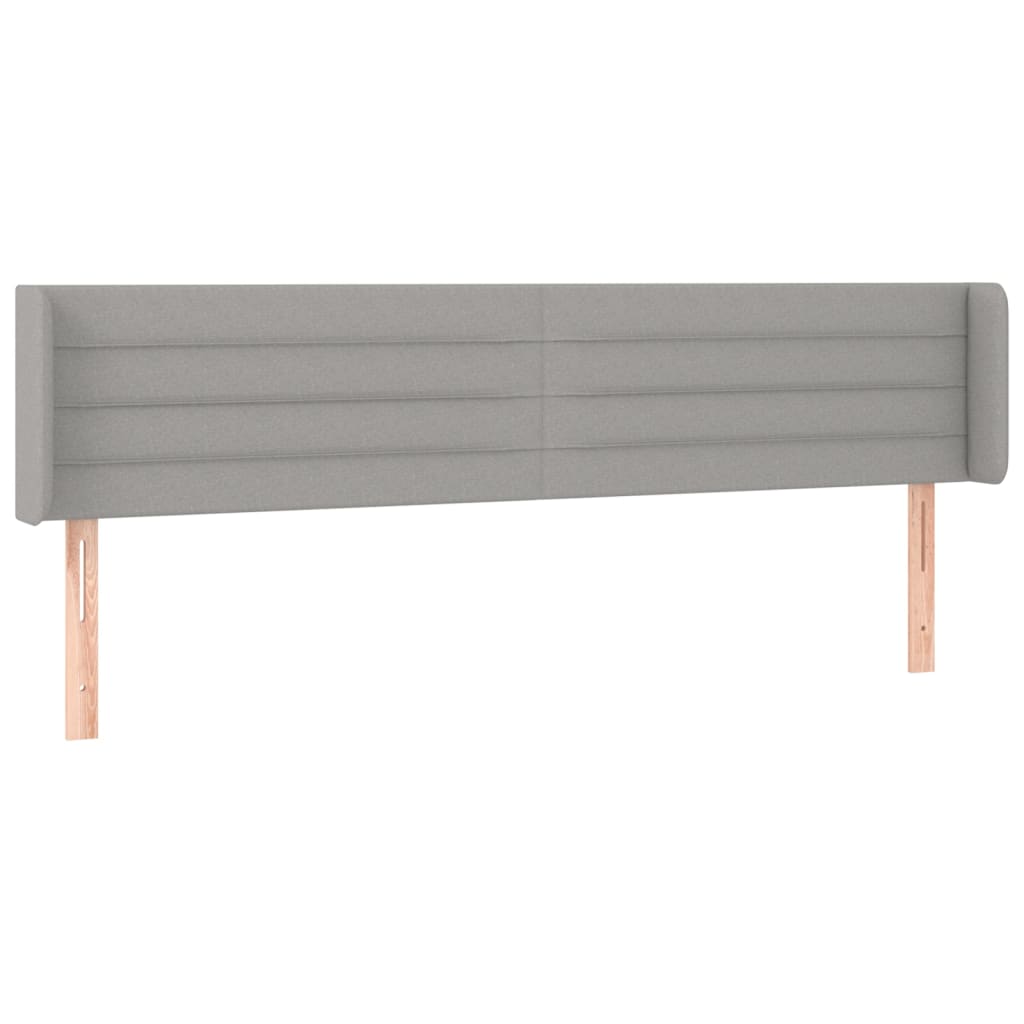 sengegavl med LED-lys 163x16x78/88 cm stof lysegrå