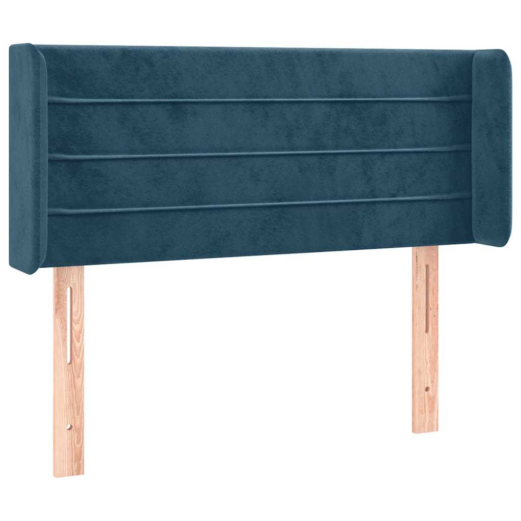 sengegavl med LED-lys 93x16x78/88 cm fløjl Mørkeblå
