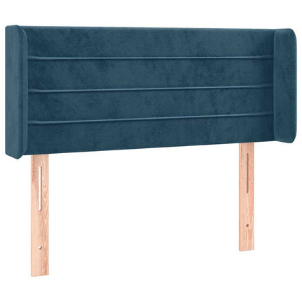 sengegavl med LED-lys 93x16x78/88 cm fløjl Mørkeblå